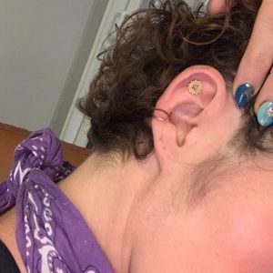 BVLA rose gold and black CZ parasol threaded end